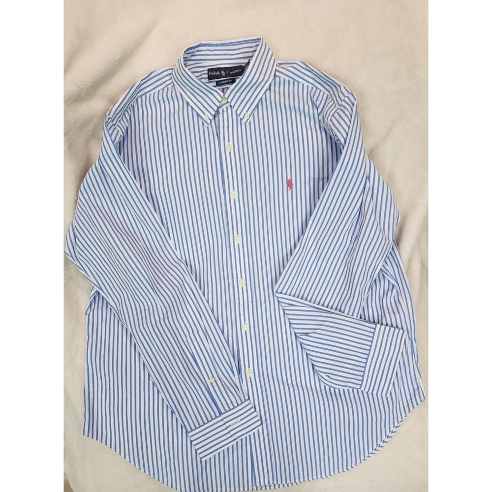 Classic fit striped Oxford shirt